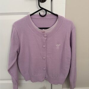 Lavender Button-Up Women's Sweater